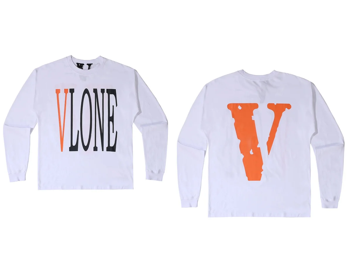 VLONE V Logo White Long Sleeve T-Shirt
