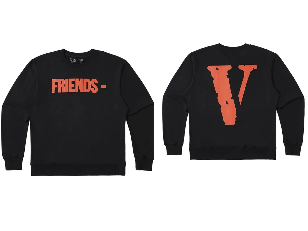 Vlone Friends V Black Crewneck Sweatshirt