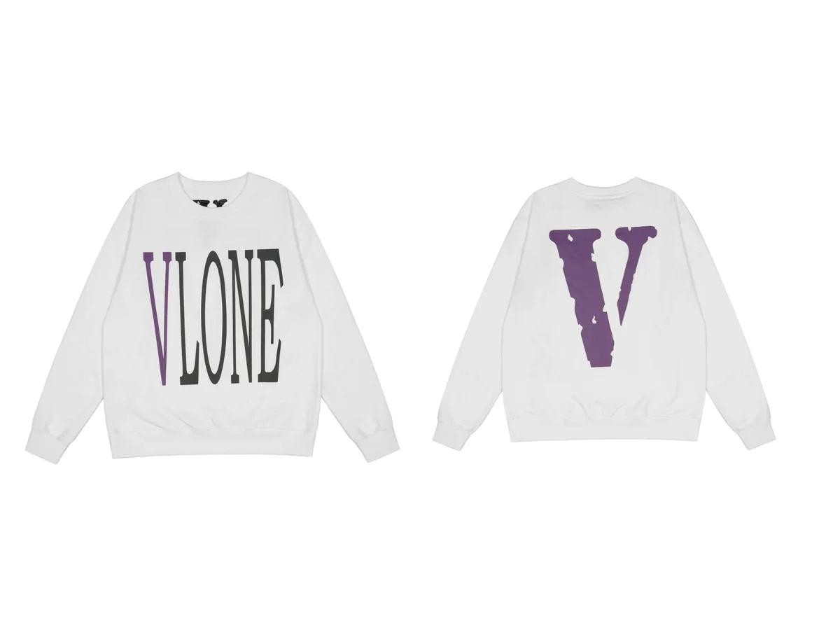VLONE V Logo Crewneck Sweatshirt White/Purple