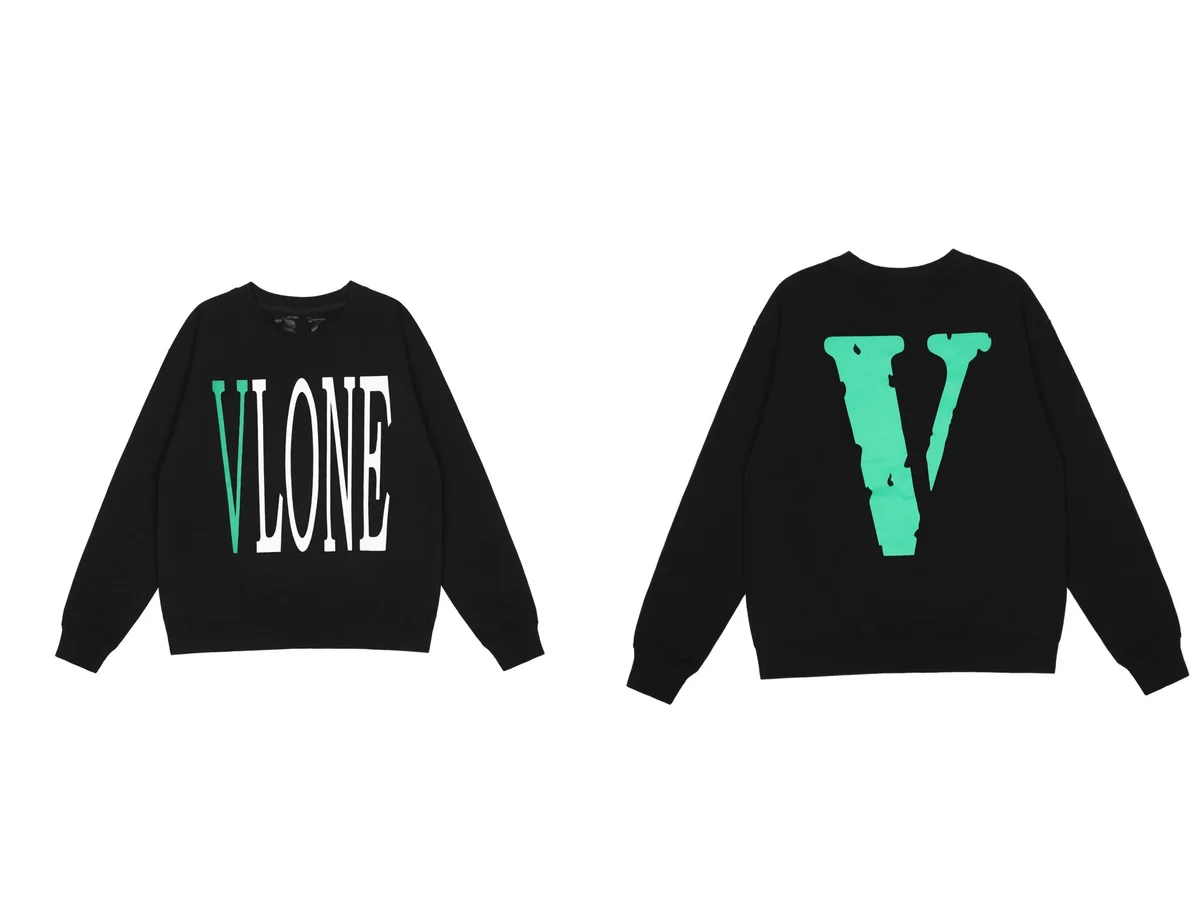 VLONE V Logo Crewneck Black/Green Sweatshirt