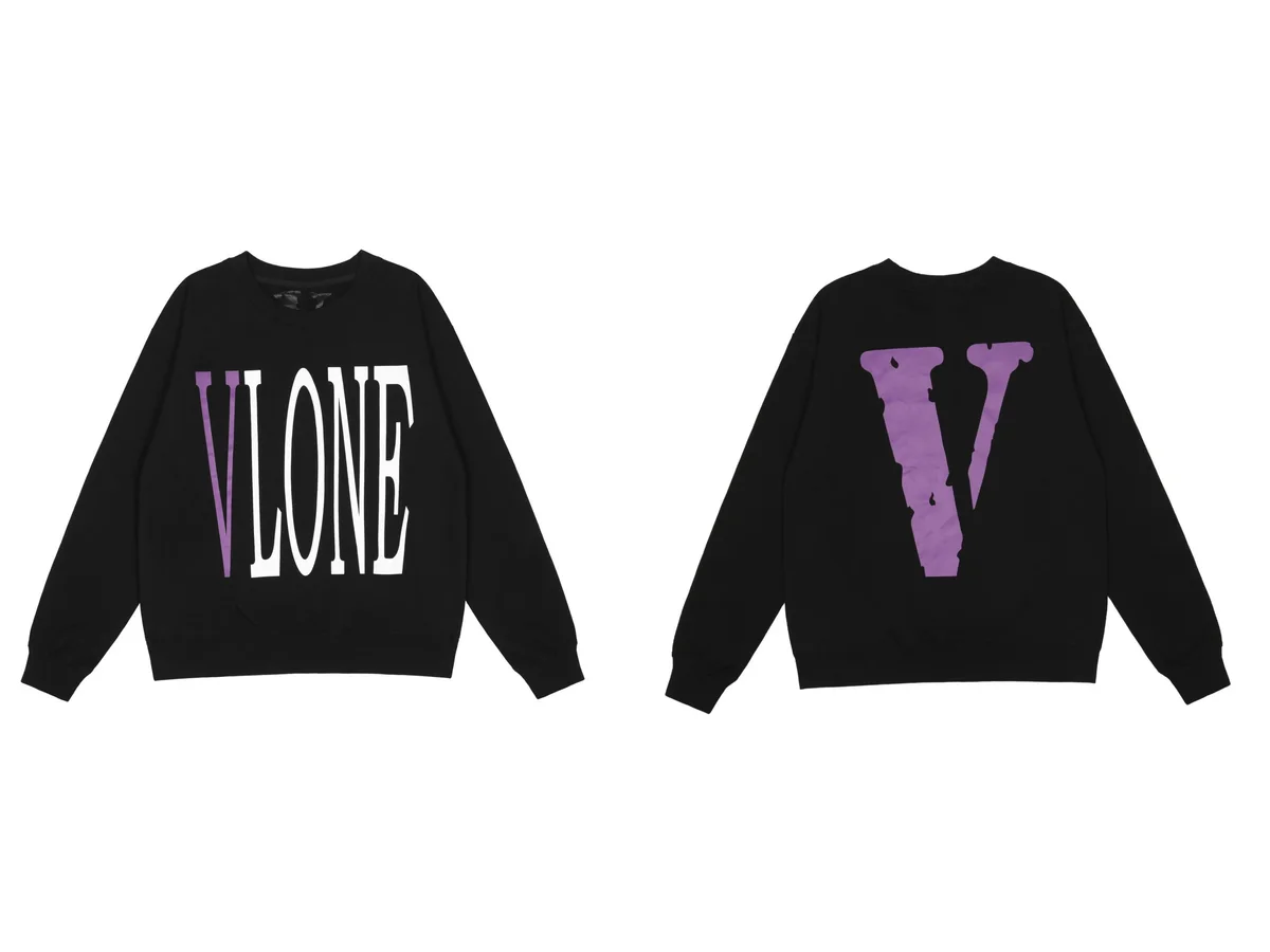 VLONE V Logo Crewneck Sweatshirt Black/Purple