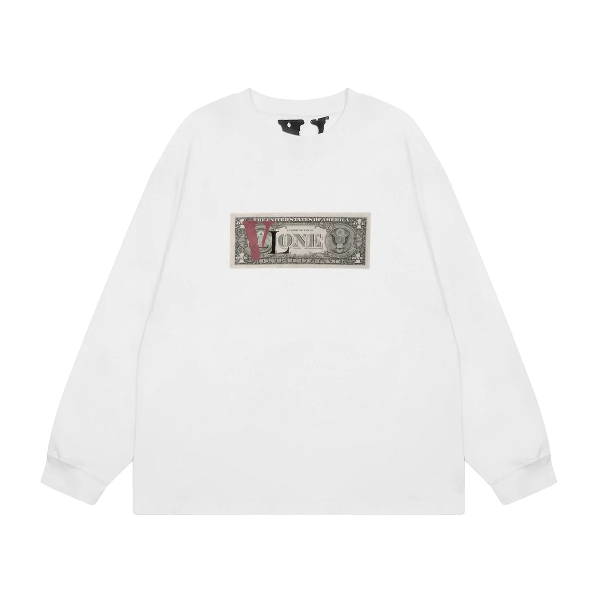 White One Dollar Bill Long Sleeve T-Shirt
