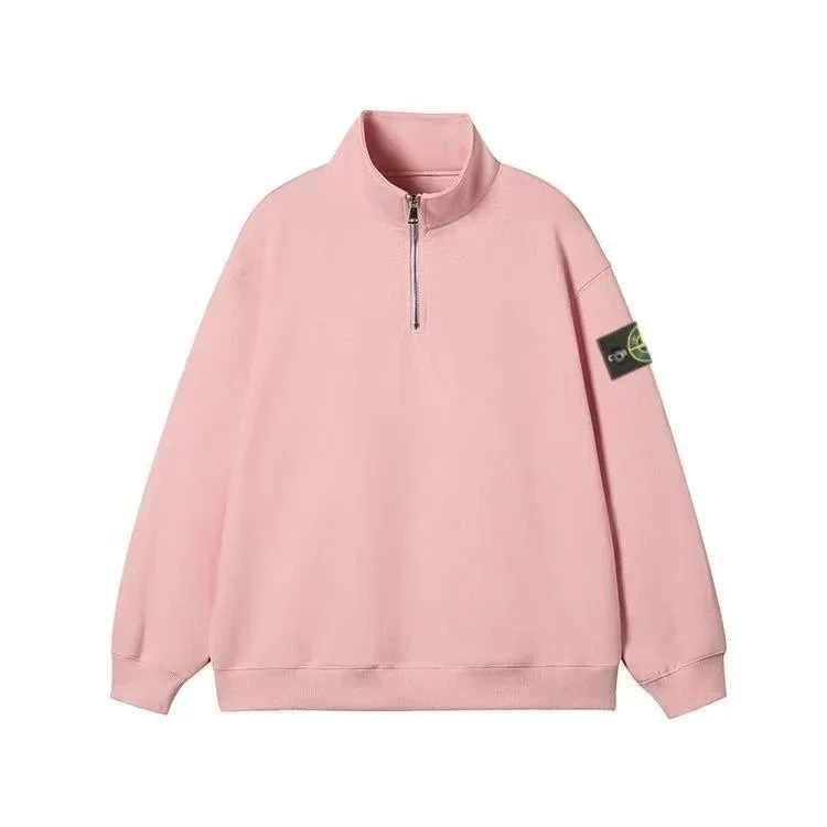 Stone Island 68-15 Pink Half-Zip Sweatshirt
