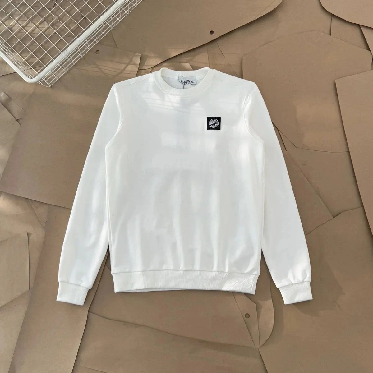 Stone Island 68-15 White Crewneck Sweatshirt