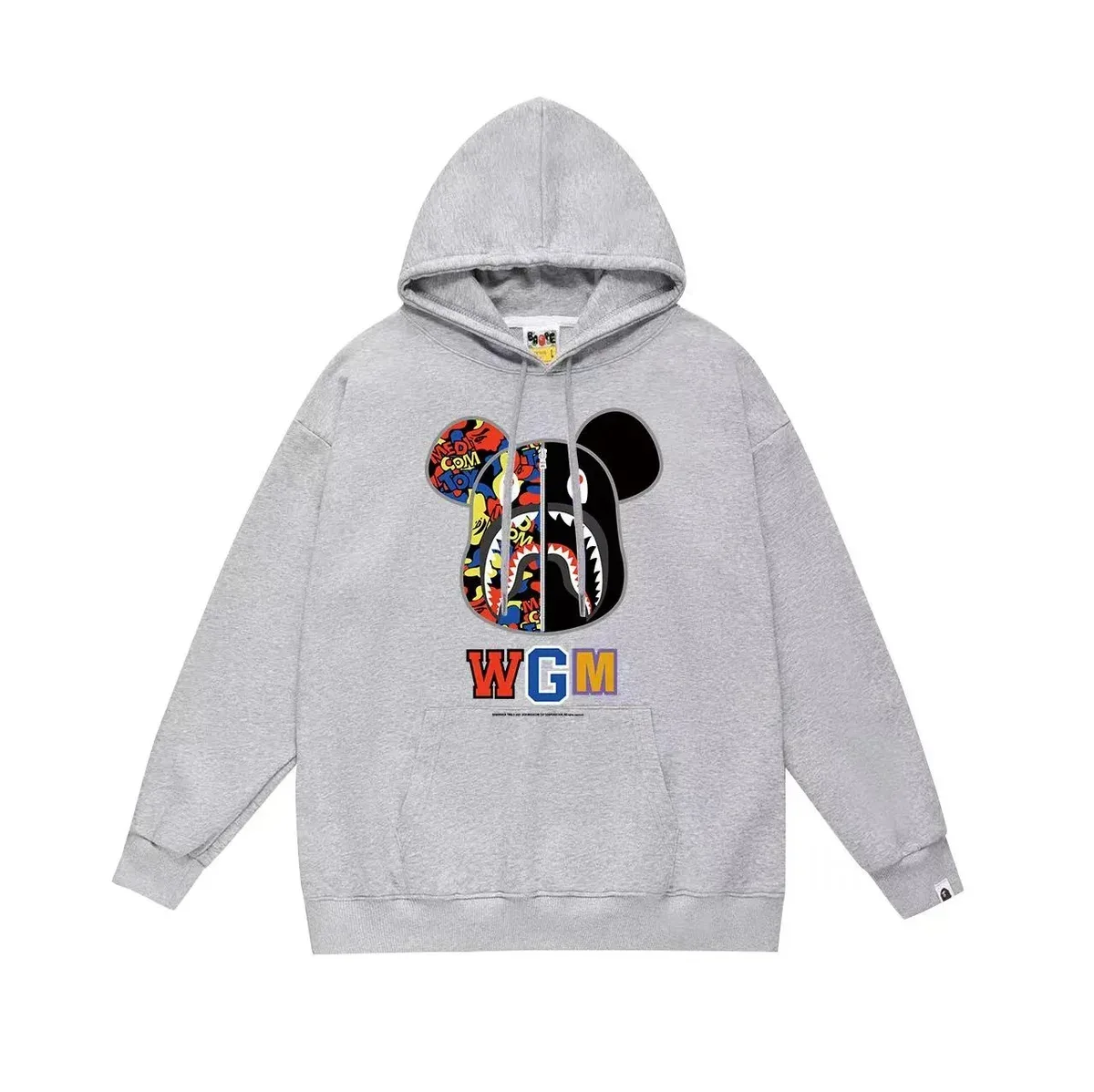 BAPE WGM Bear Hoodie Gray Streetwear