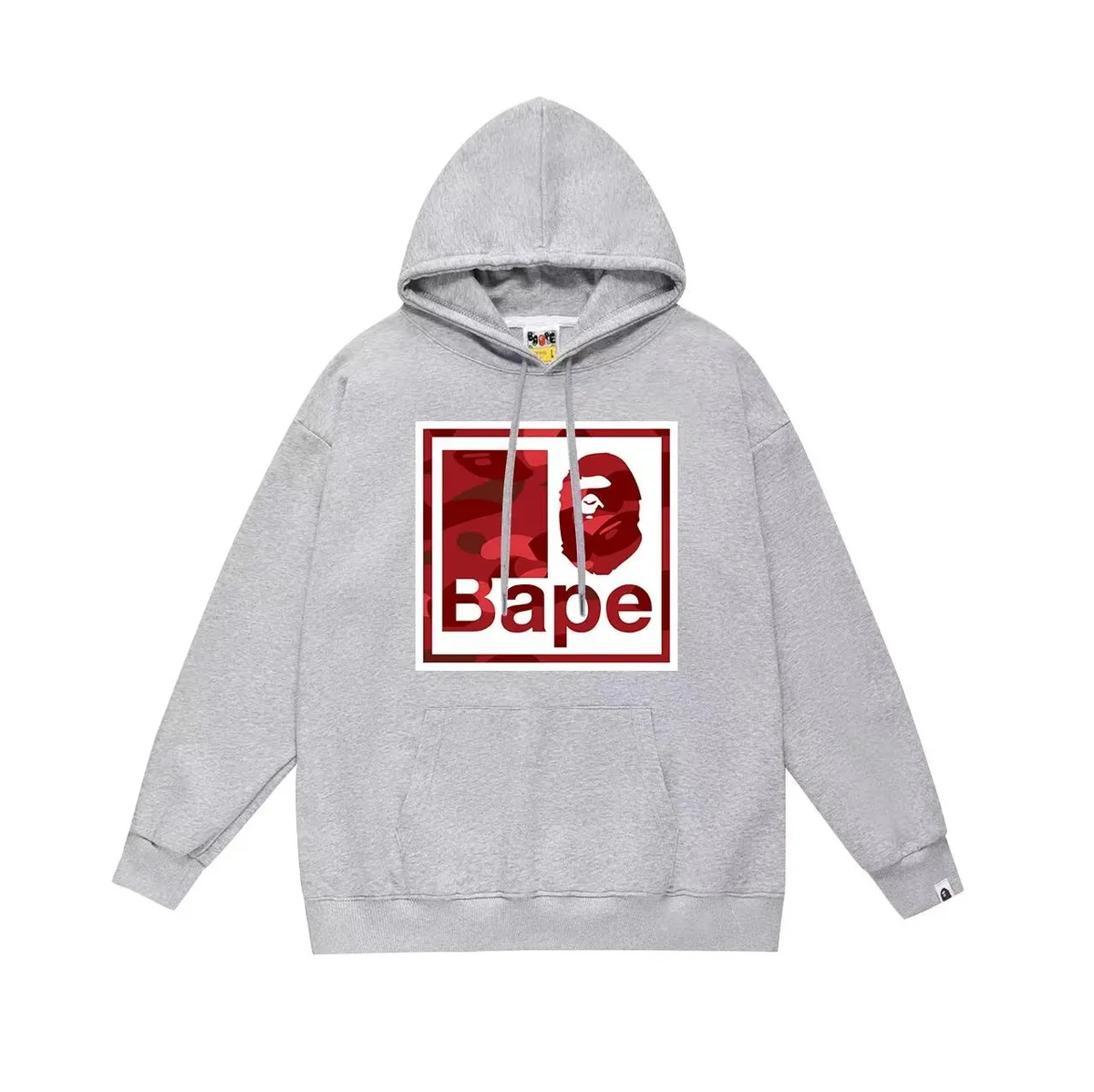 A Bathing Ape BAPE STA Grey Red Camo Hoodie