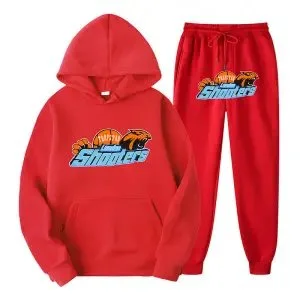 Shooters Red Hoodie & Pants Set Tracksuit
