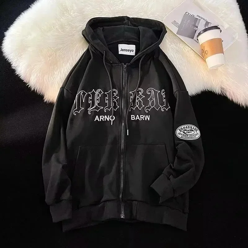 Black 'Nerka' Zip-Up Hoodie