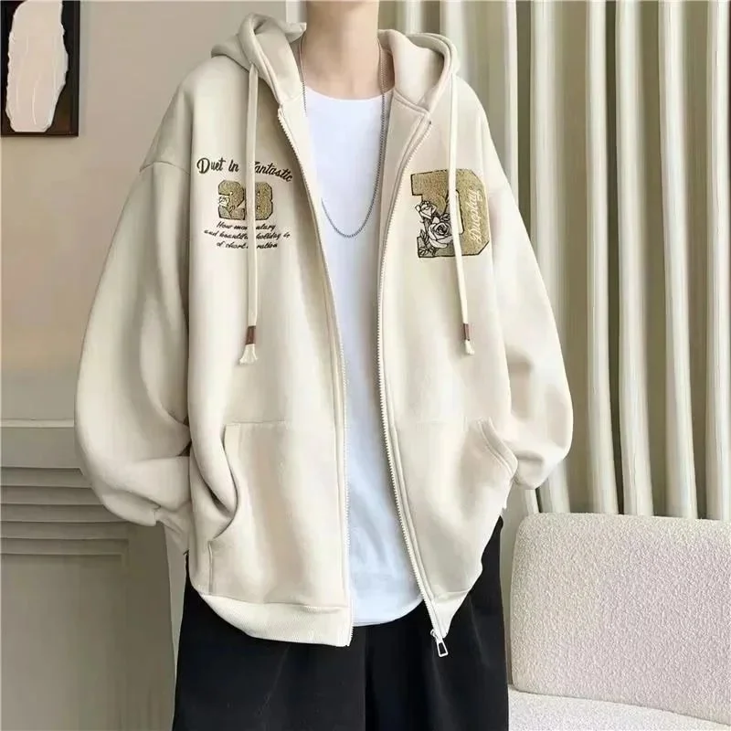 Beige Duet In Fantastico Zip-Up Hoodie