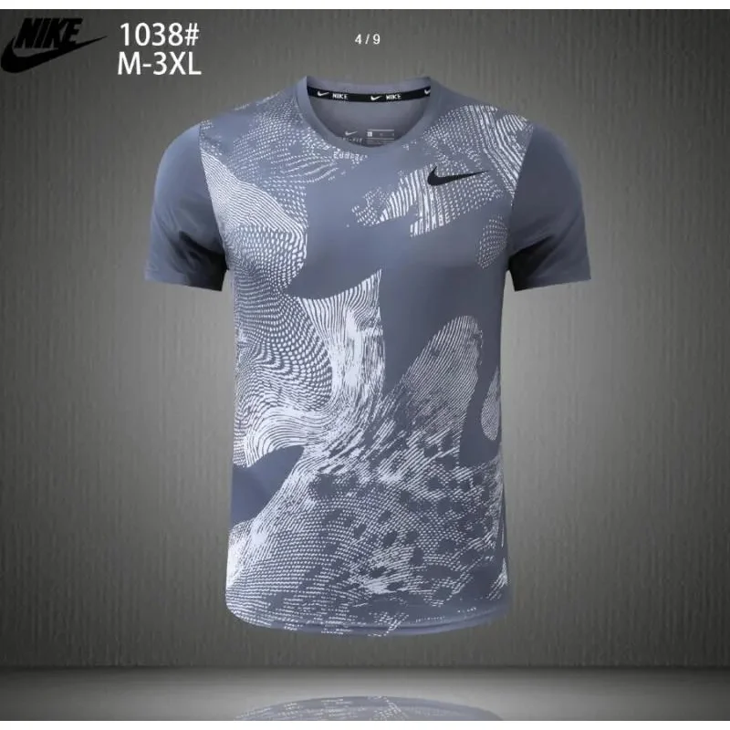 Nike Dry T-Shirt Grey/White Abstract Print Men's