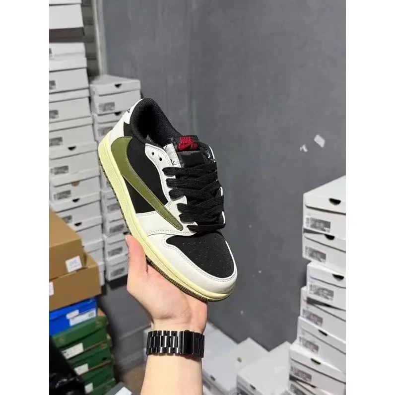 Nike Air Jordan 1 Low Sail/Olive Green Sneakers