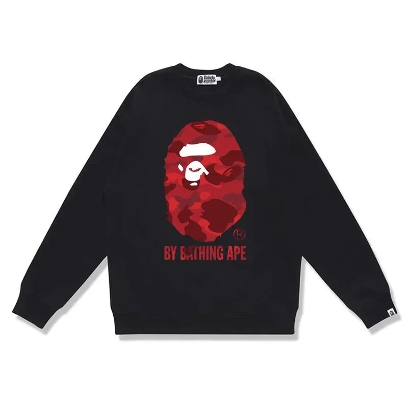 A Bathing Ape BAPE STA Red Camo Crewneck Sweatshirt