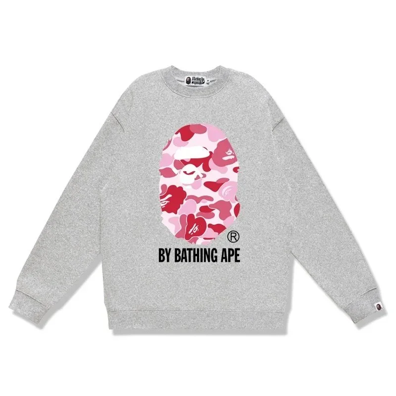 A Bathing Ape BAPE STA Grey Pink Camo Crewneck Sweatshirt