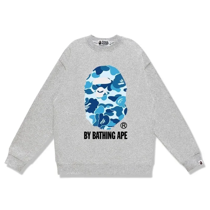 A Bathing Ape BAPE STA Grey Blue Camo Crewneck Sweatshirt