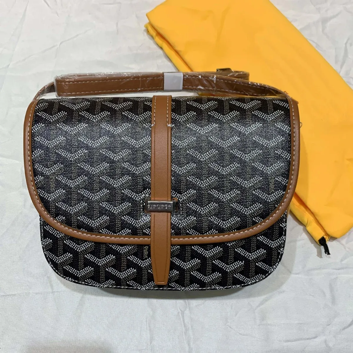 Goyard YARD Monogram Satchel Black & Tan Crossbody Bag