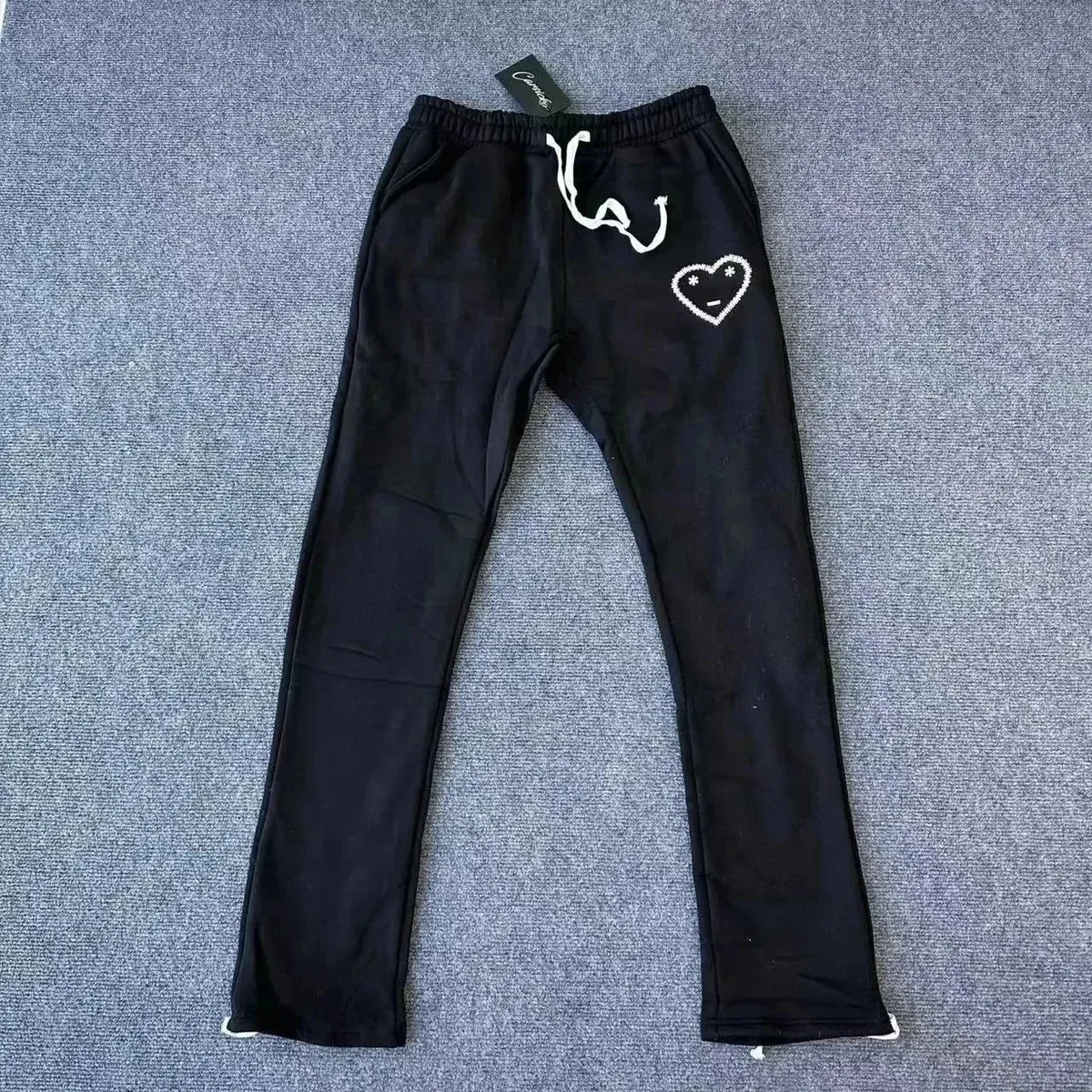 Black Heart Embroidery Sweatpants