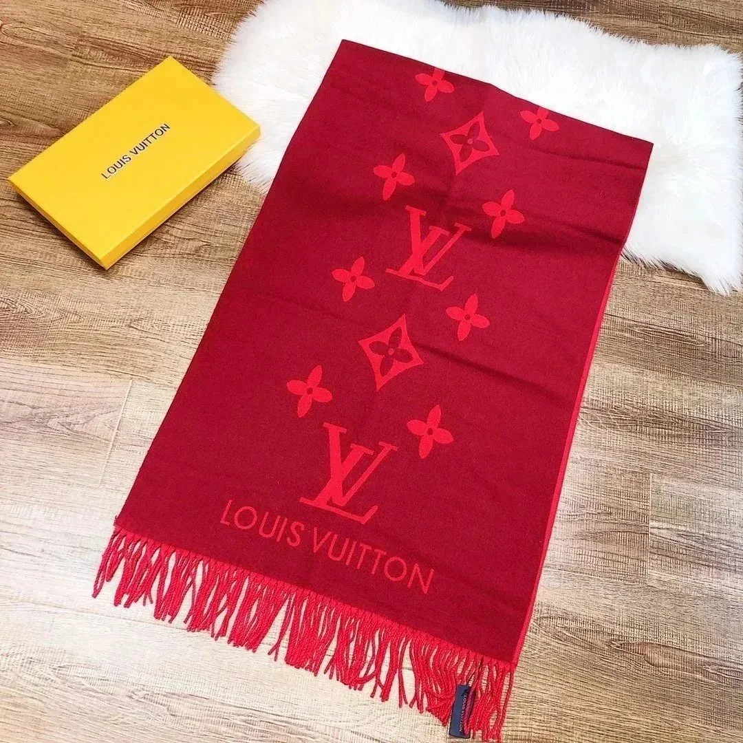Louis Vuitton Red Monogram Scarf