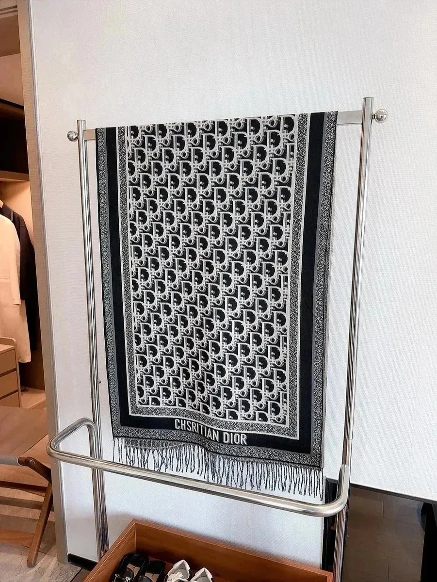 Dior Classic Logo Black & White Scarf