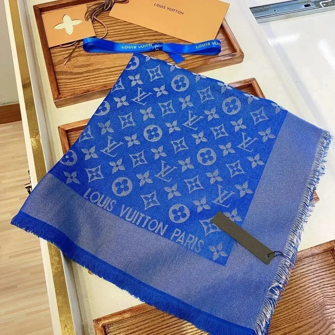 Louis Vuitton Blue Monogram Scarf