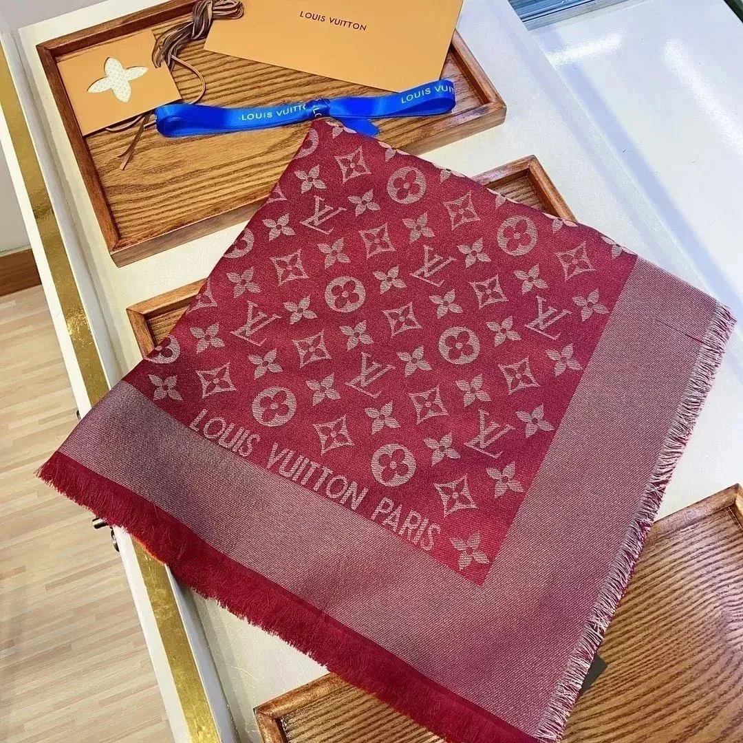 Louis Vuitton Monogram Scarf Red