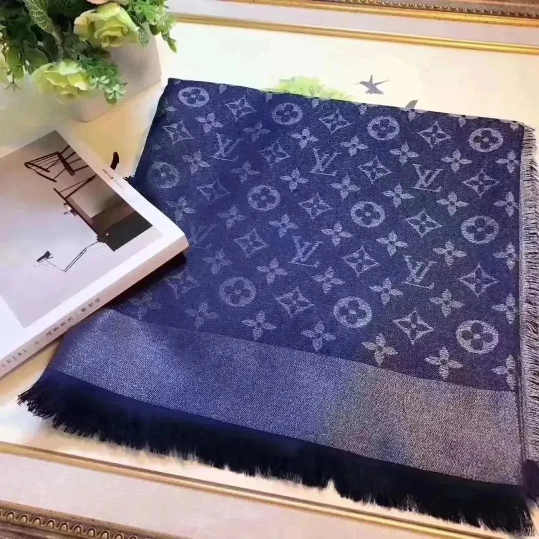 Louis Vuitton Louis Vuitton Monogram Scarf Blue Blue