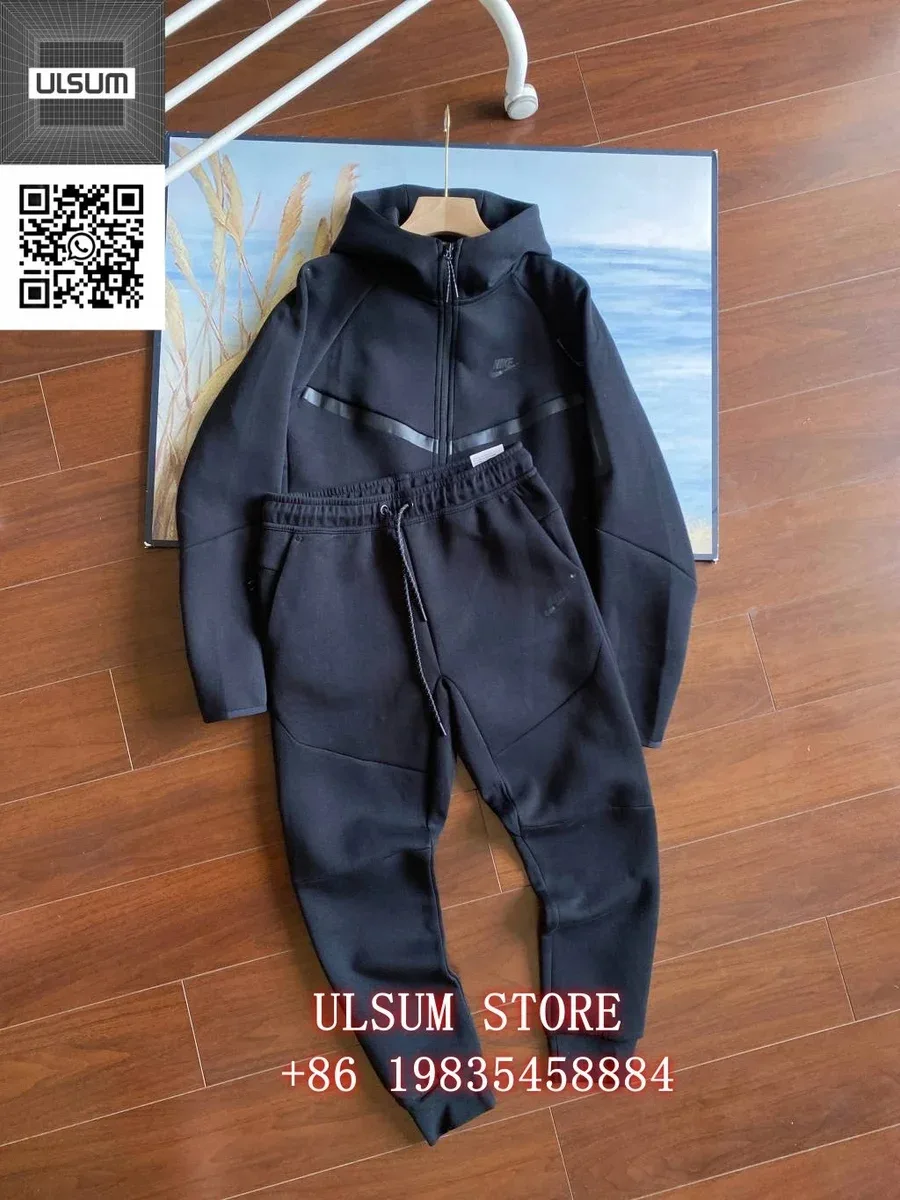 Nike Air Tech Fleece Black Tracksuit Set