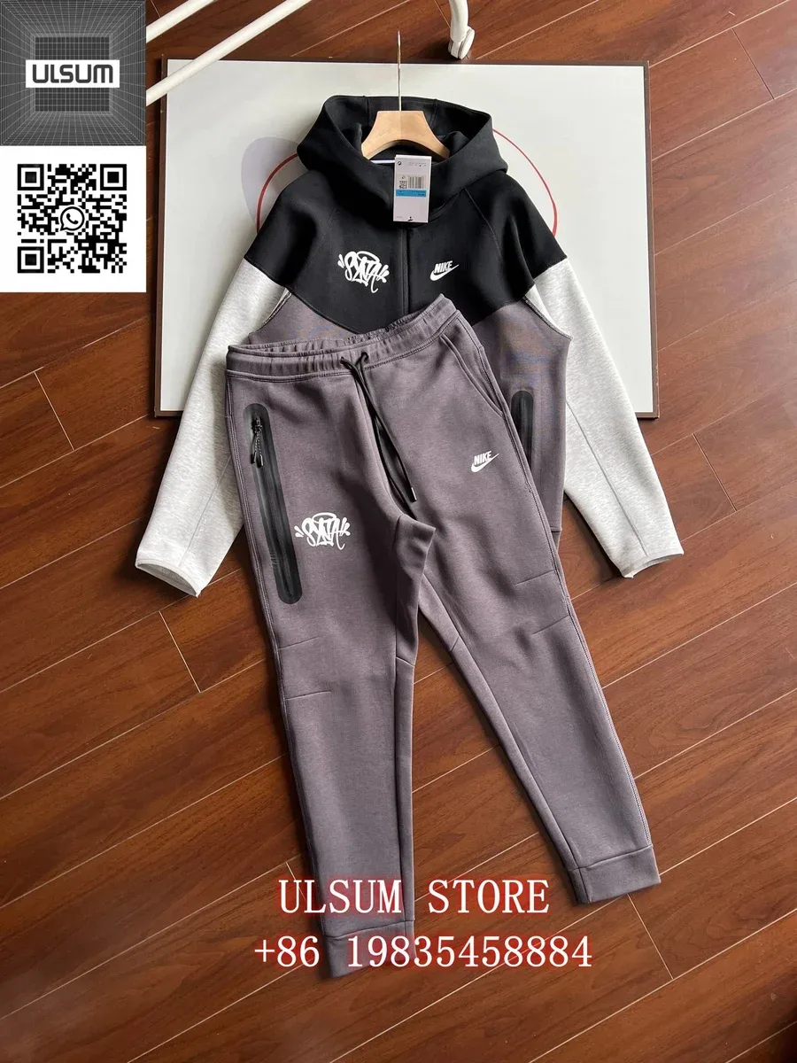 Nike Air Tech Fleece Grey & Black Tracksuit Set