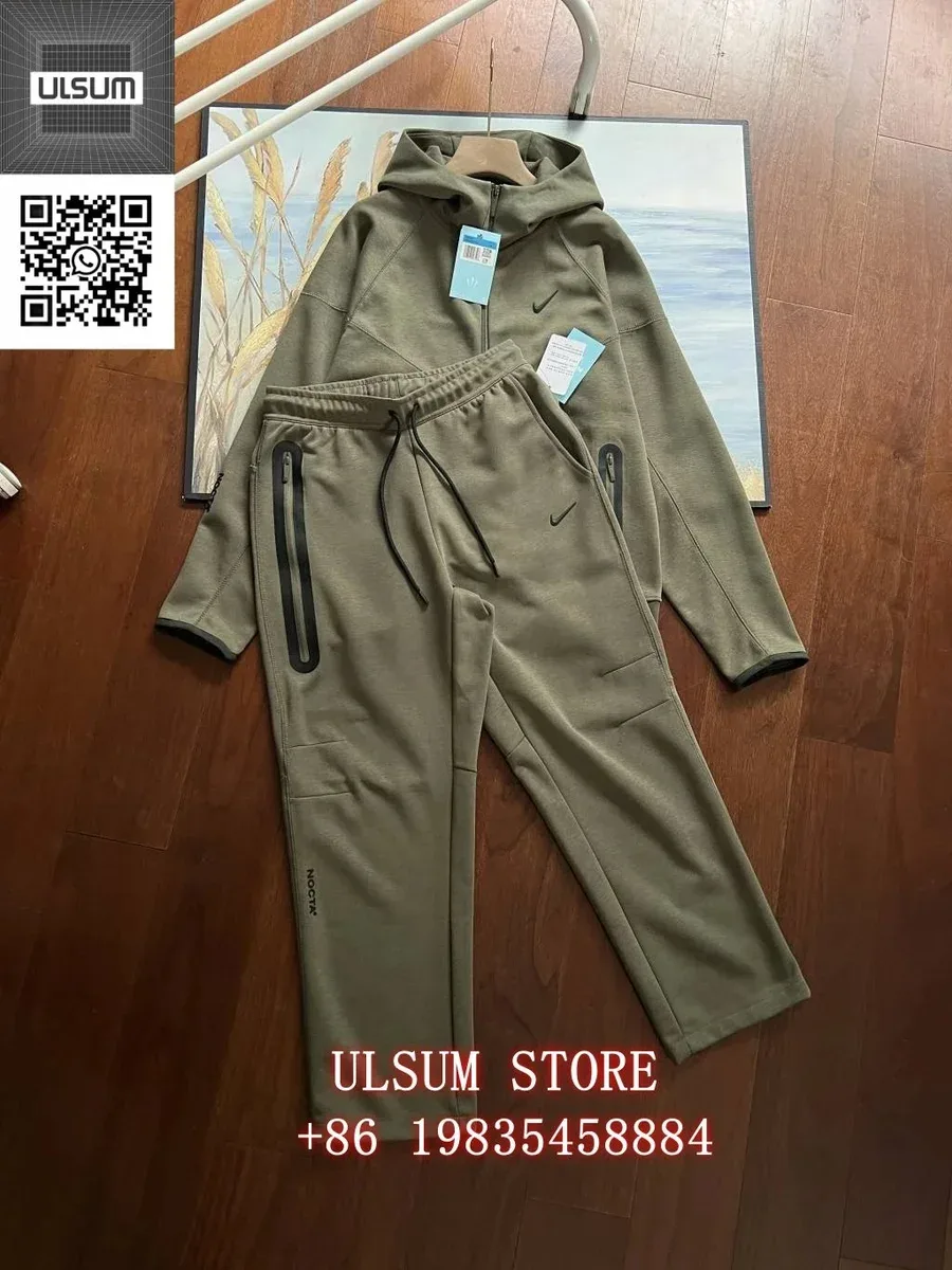 Nike Air Tech Fleece Olive Tracksuit Set