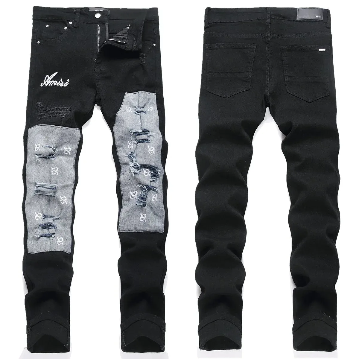 Amiri Black Patchwork Jeans