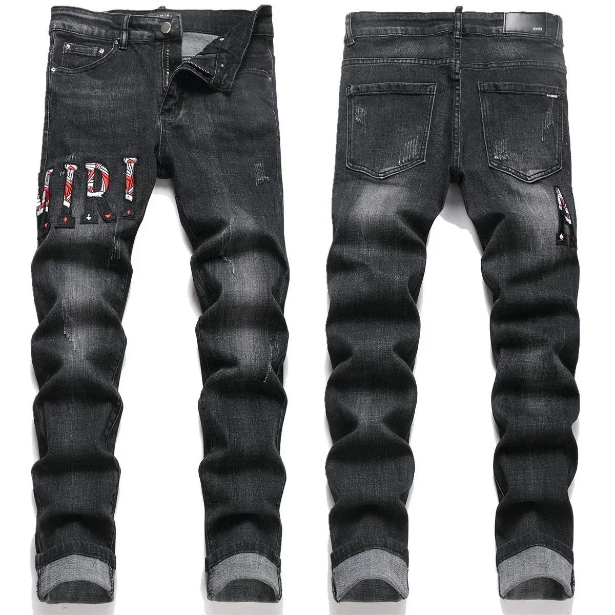 Amiri Black 'GIRI' Embroidered Jeans