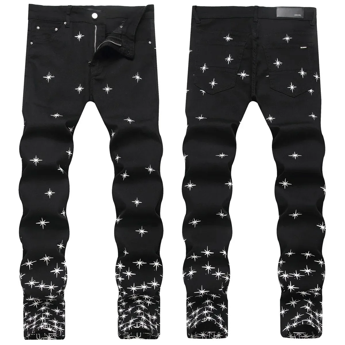 Amiri MX1 Star Print Black Jeans