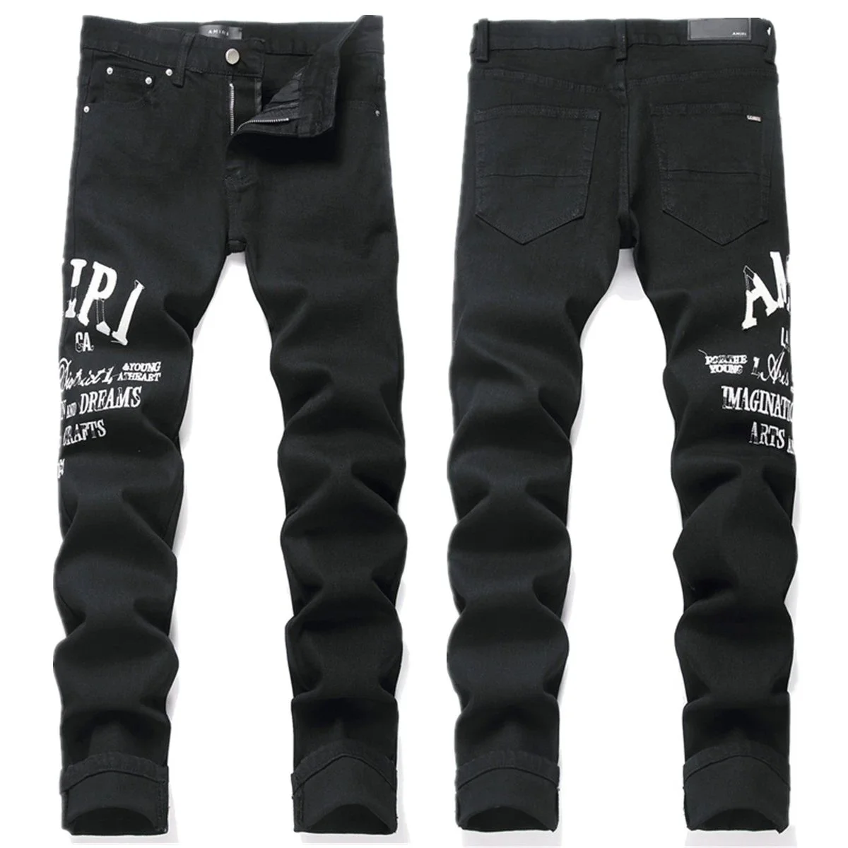 Amiri MX1 Black Letter Print Jeans