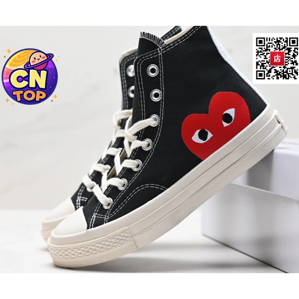 Comme des Garçons Play Chuck Taylor Heart Black Sneakers