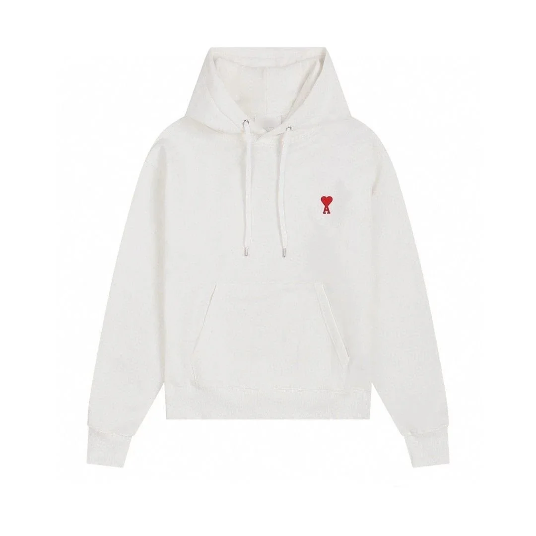 Ami Paris White AM Heart Hoodie