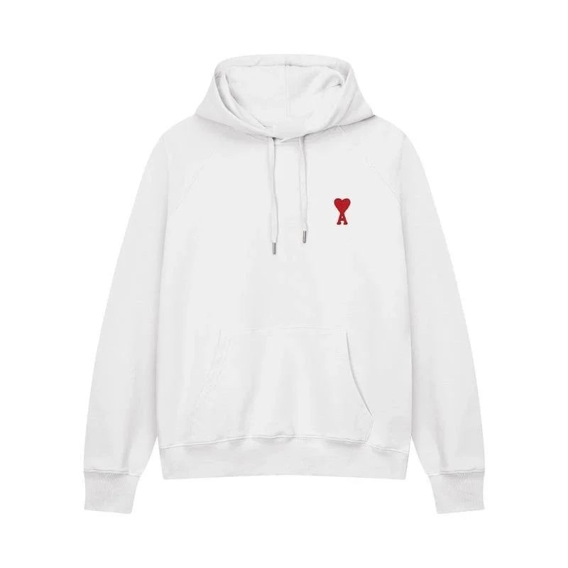 Ami Paris White AM Heart Hoodie