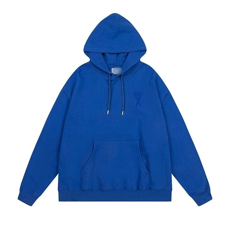 Ami Paris Blue Hoodie with AMI Logo
