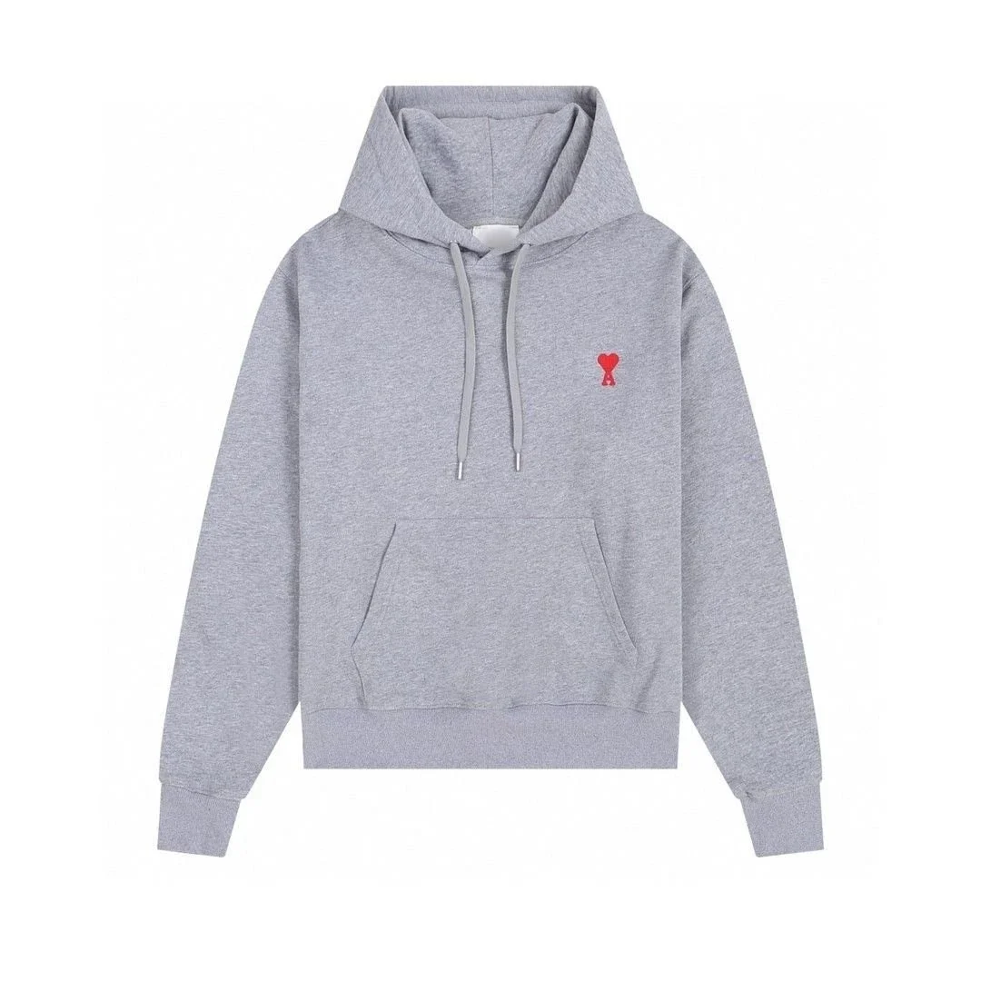 Amaurobius AM1061 Grey Hoodie with Red Heart Logo