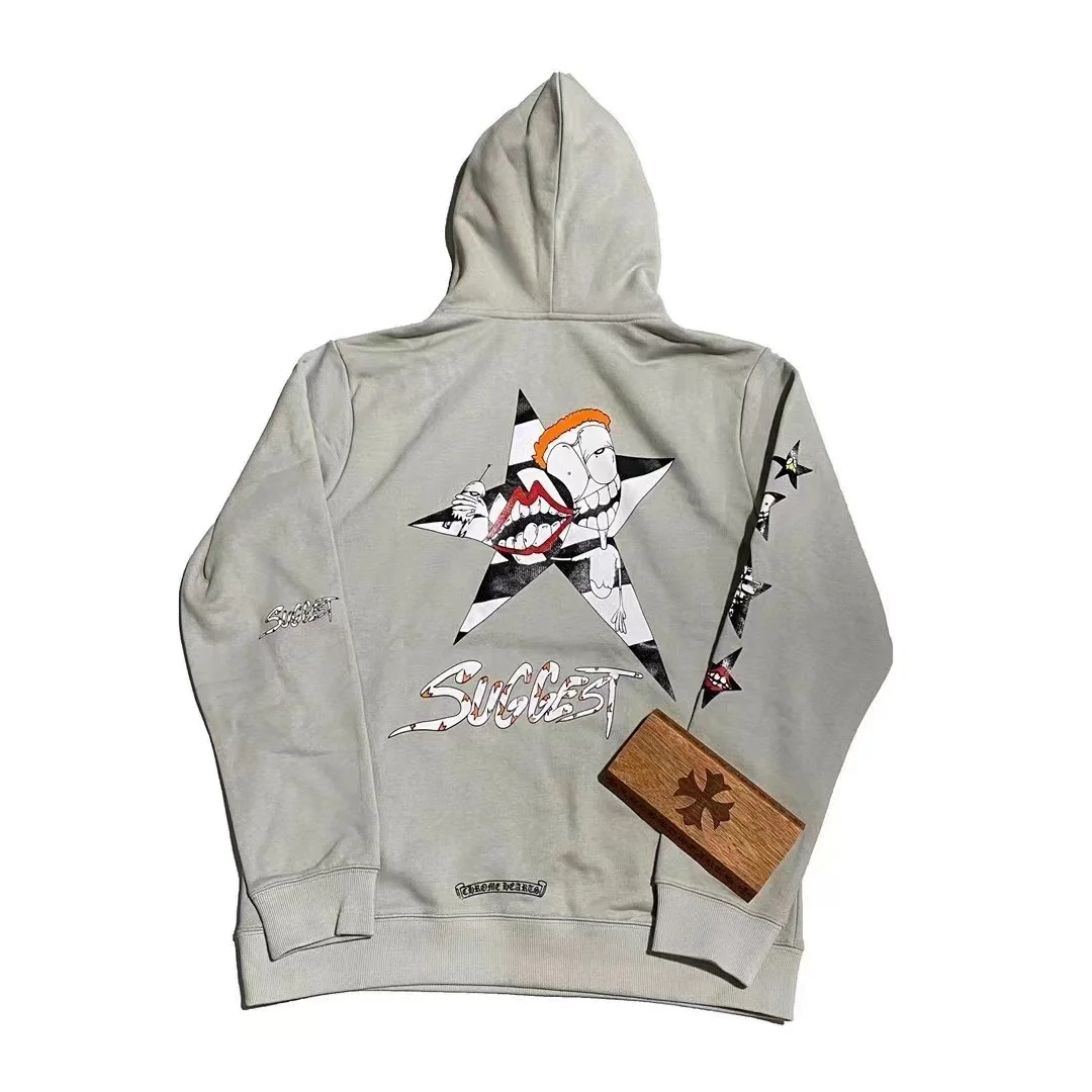 Chrome Hearts Suggest Graphic Hoodie Grey