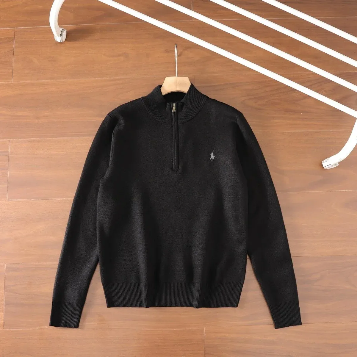 Polo Ralph Lauren Black Pony Half-Zip Sweater