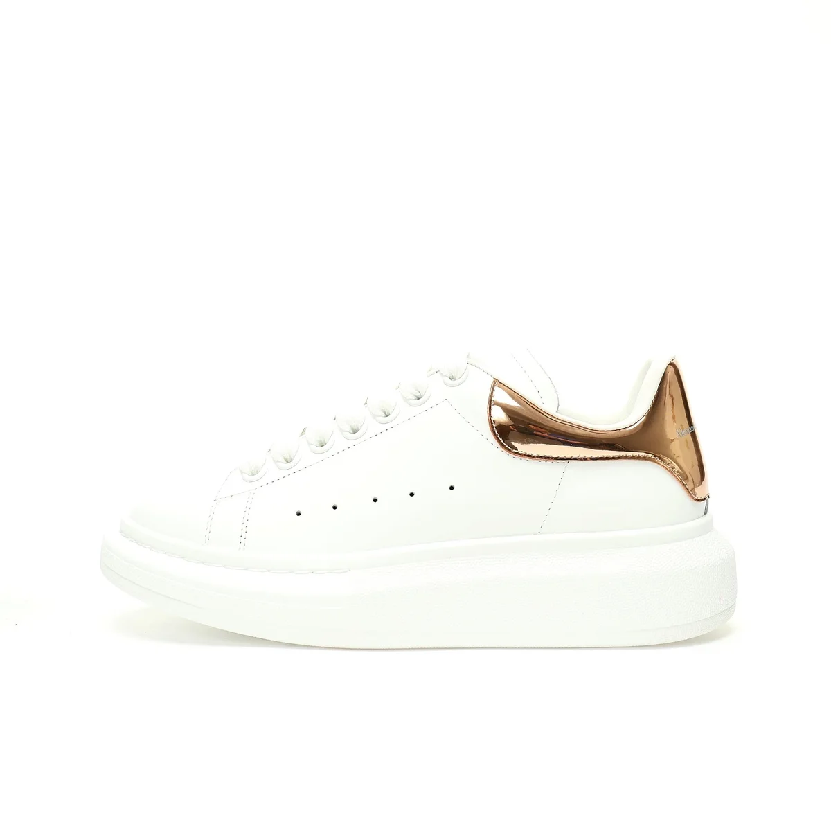 Alexander McQueen Alexander McQueen Oversized White & Rose Gold Sneakers White - 1
