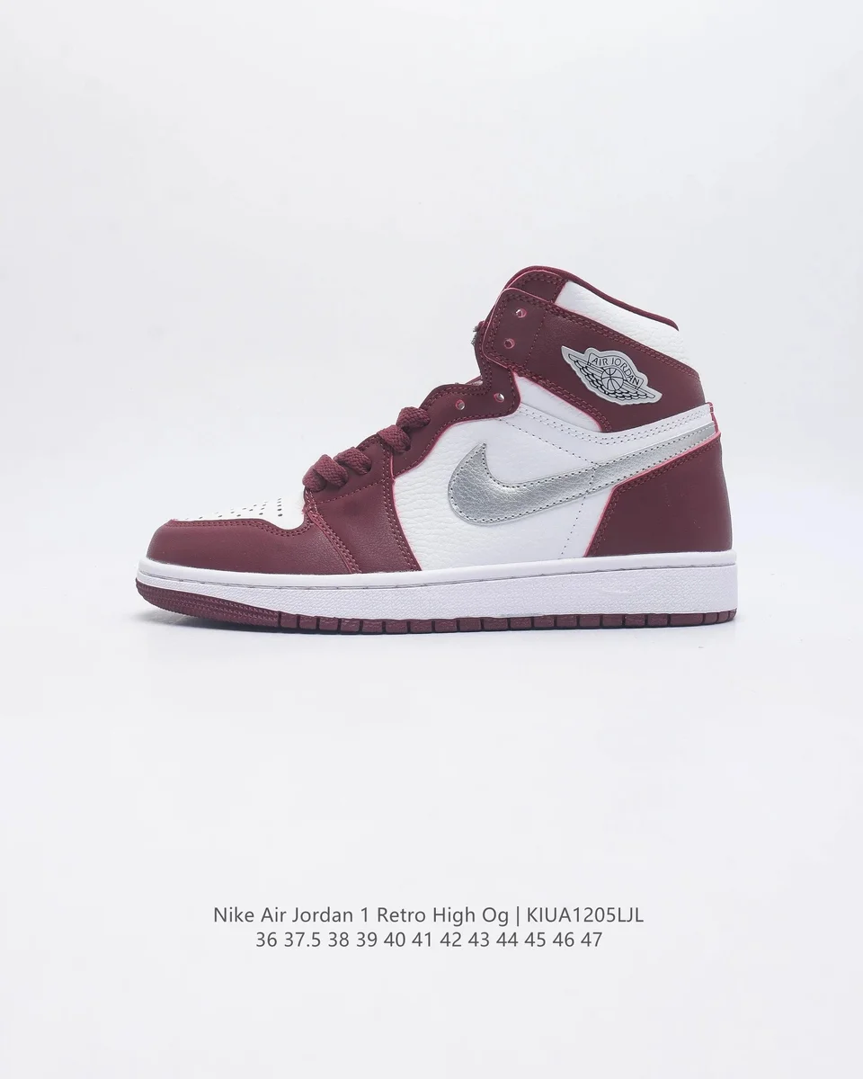 Nike Air Jordan 1 Retro High Burgundy/White Sneakers