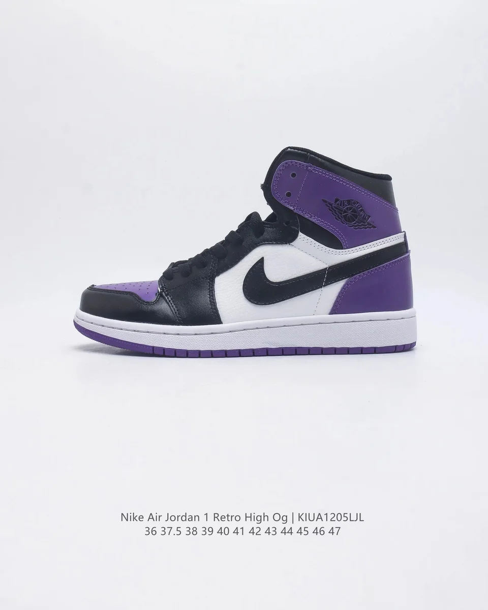 Nike Air Jordan 1 Retro High Og Purple Black White Sneakers