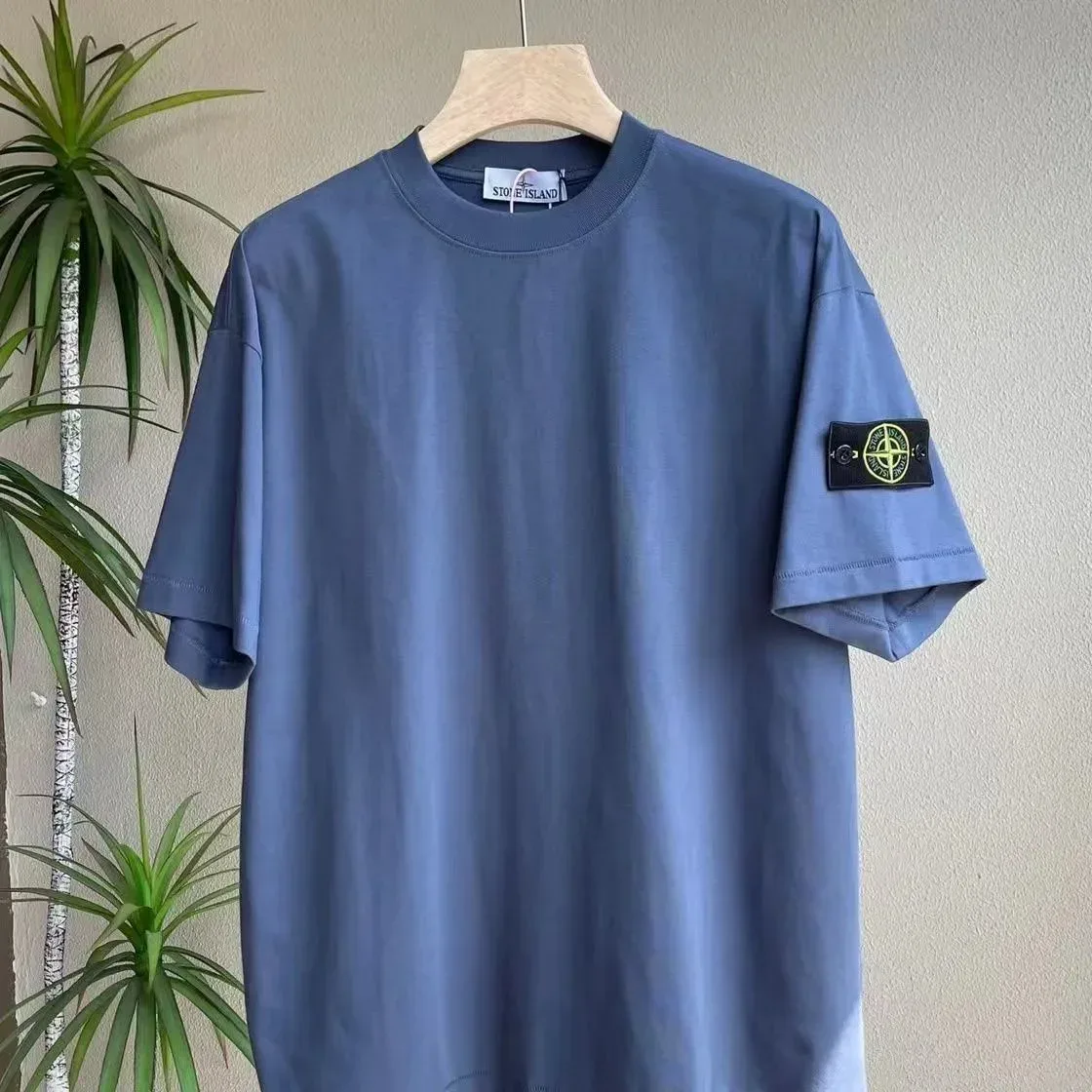 Stone Island Blue Solid T-Shirt