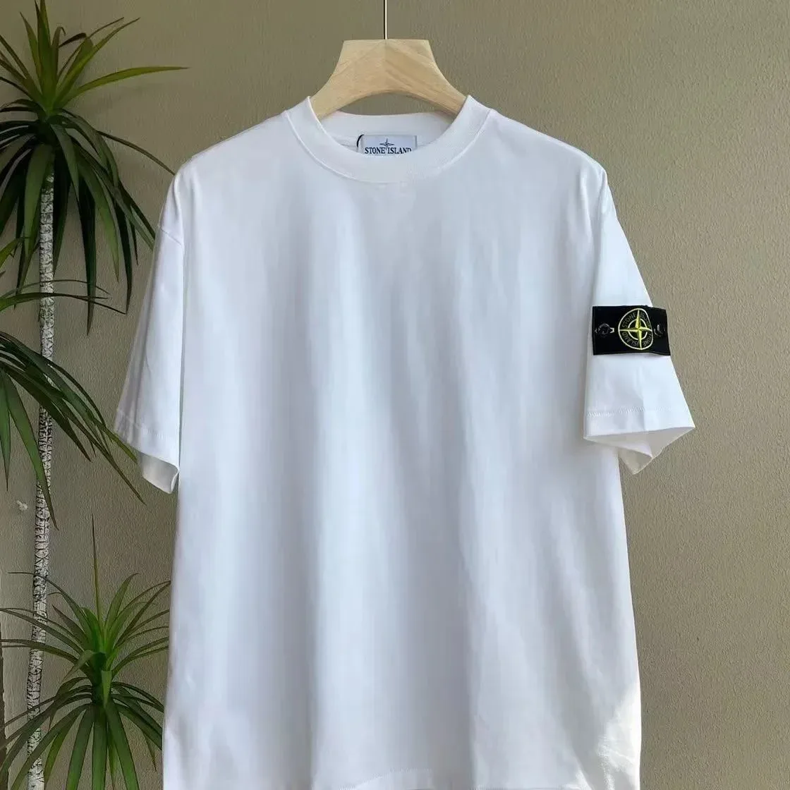 Stone Island White Logo T-Shirt