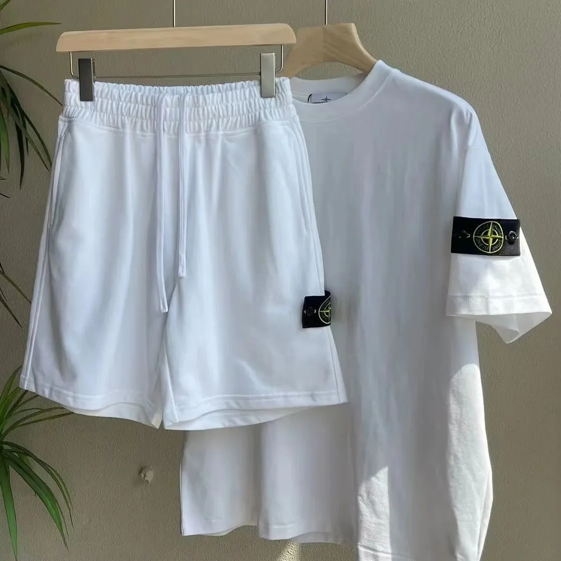 Stone Island OG Style 36 White T-Shirt & Shorts Set