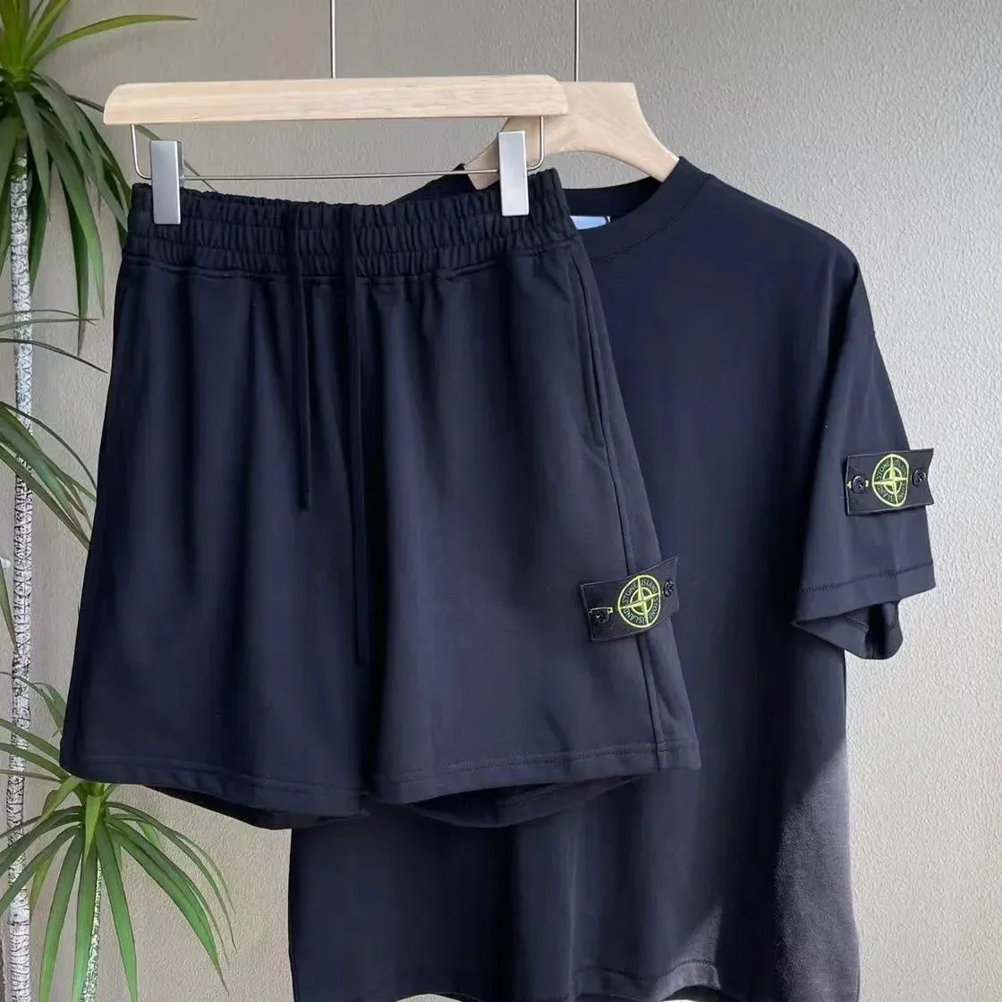 Stone Island 68-15 Black Shorts Set