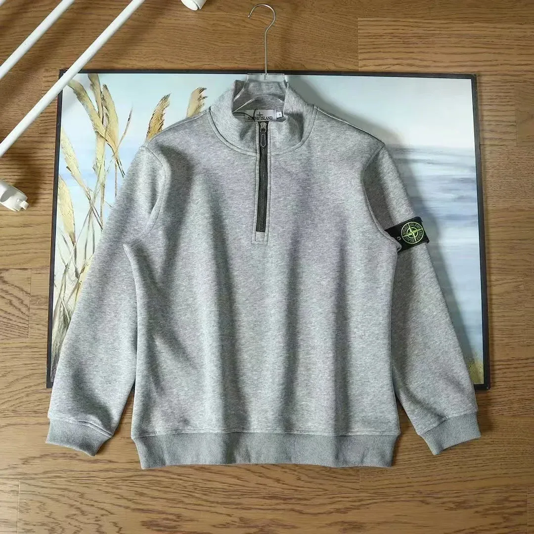 Stone Island 68-15 Grey Half-Zip Sweatshirt