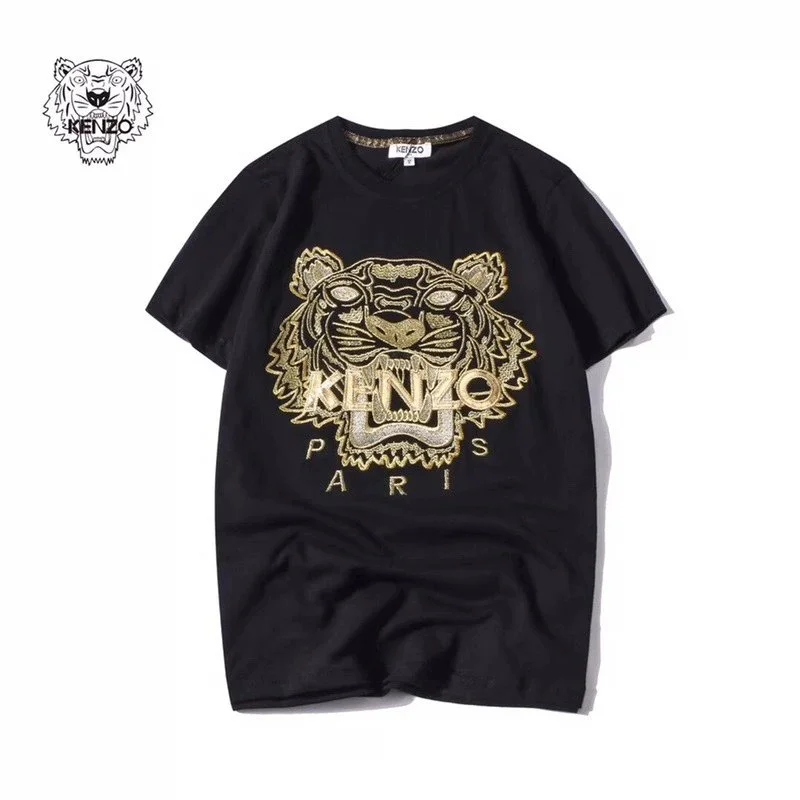 Kenzo Tiger Embroidery Black T-Shirt