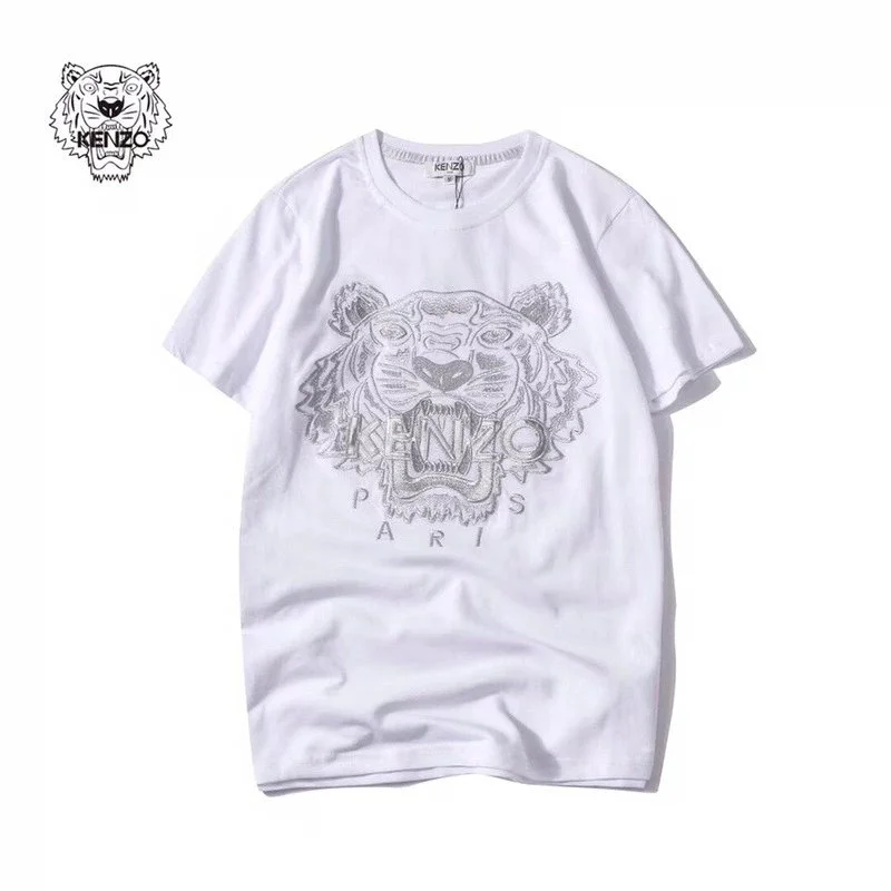 Kenzo Tiger Embroidered White T-Shirt