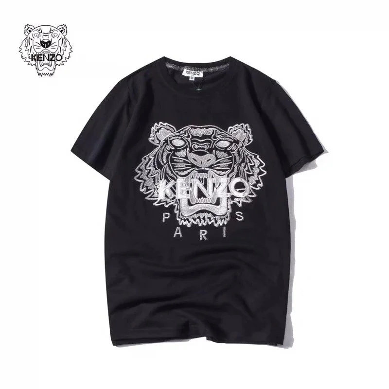 Kenzo Tiger Embroidered Black T-Shirt